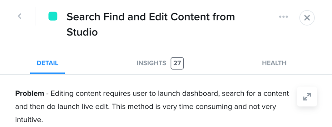 Productboard feedback showing user frustrations with content creation workflow