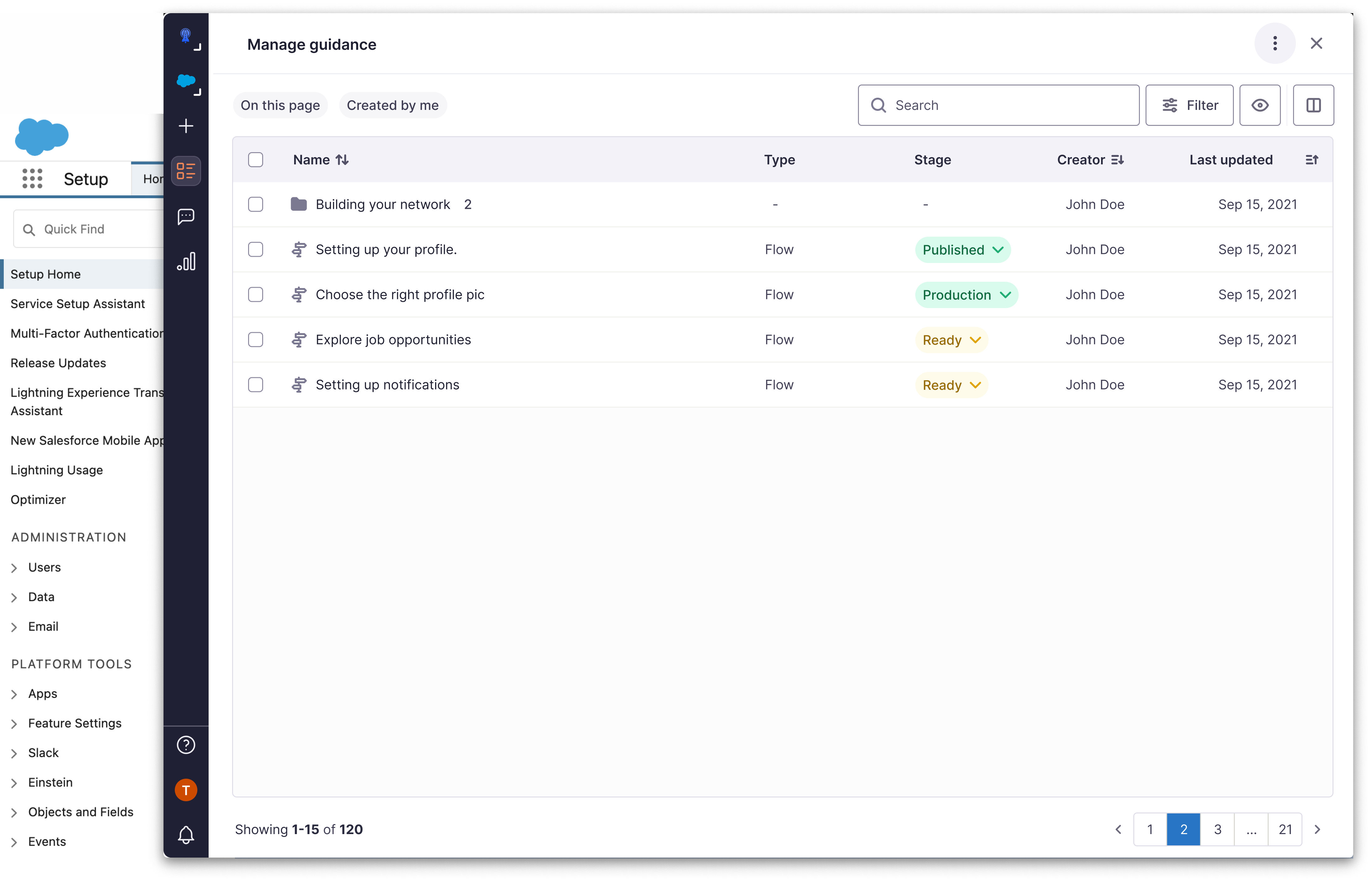 Solution: Full Width Table